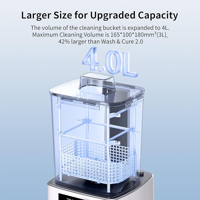 ANYCUBIC Wash and Cure 3, Upgraded Volume 2 in 1 Wash and Cure Station, with Gooseneck Lights, for Mars Anycubic Photon Mono 4 2 Resin 3D Printer, Washing Size of 165 x 100 x180 mm