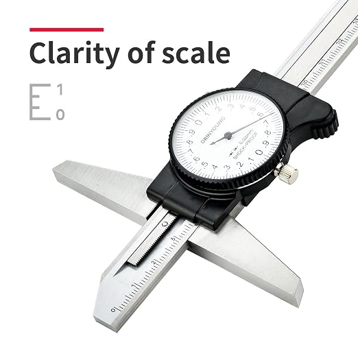 Depth Calipers with Gauge 0-150/200mm 0.02mm Precision Shockproof Four-use Measuring Tool (Mechanical/Automotive Repair)，DRINYOUNG (0-150 mm (Depth dial Caliper))