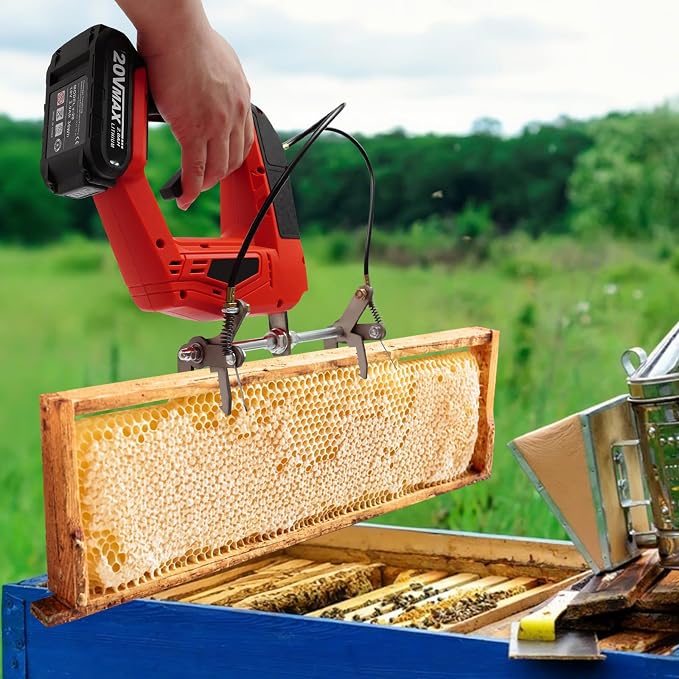 Electric Bee Shaker, 4 Speeds Electric Bee Remover 150W Electric Honey Extractor Honey Spinner with Charger & Storage Box, 2700r/min Handheld Bee Shaker Beehive Frame Shaking Machine