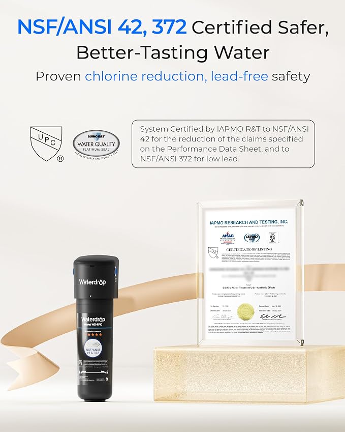 Waterdrop 10UA Under Sink Water Filter System and Waterdrop RF10-UF 0.01 Micron Replacement Filter Cartridge for 10UA/10UA-UF/10UB/10UB-UF Under Sink Water Filter