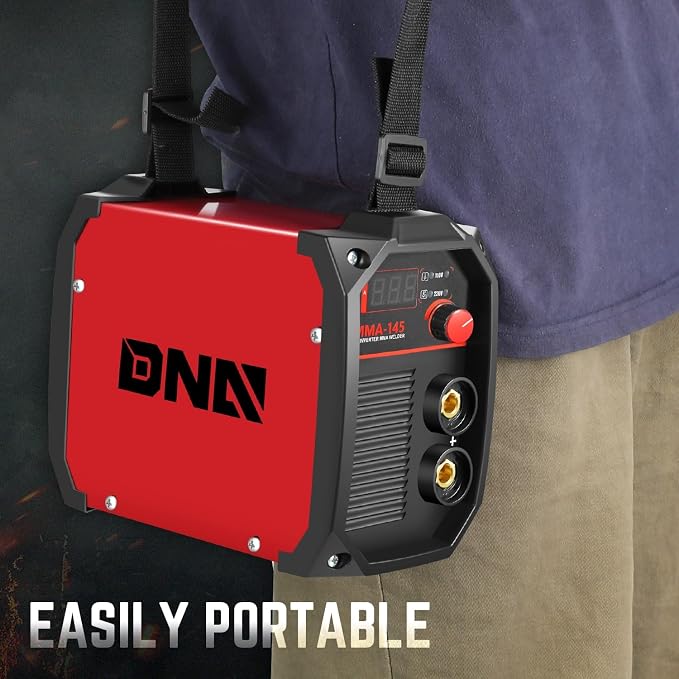 DNA Motoring 145A Stick Welding Machine, 110V/220V Portable Stick Welder, Mini Stick Welding Machine, IGBT Inverter Welder for Home DIY, Garage, w/LED Digital Display, TOOLS-00713-RD