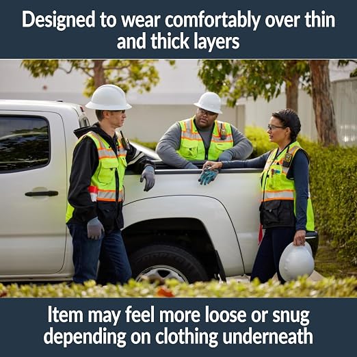 Kishigo Premium Black Series Men's Surveyors Vest S5002, Class 2 Hi-Vis Safety Vest, 10 Pockets with Reinforced Front Zipper Closure & Durable Webbing, ANSI/ISEA 107 Compliant (Lime/Black, 3XL)