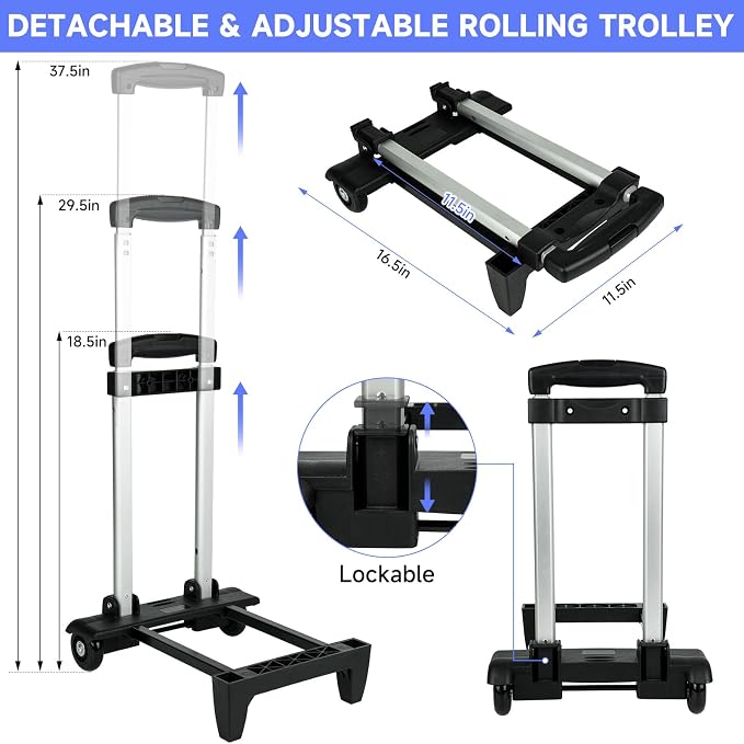 LEFOR·Z Rolling Sewing Machine Case with Wheels,Sewing Machine Carrying Bag,Trolley Tote Bag Fits for Most Standard Singer,Brother,Janome Sewing Machine and Accessories,Black