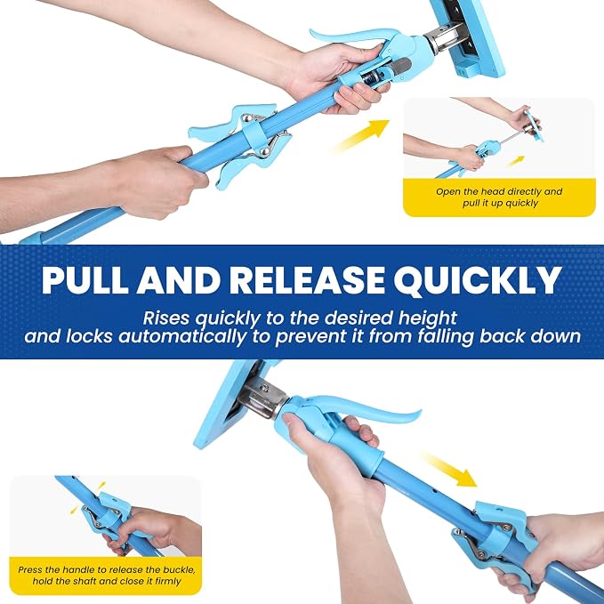 Cabinet Jacks for Installing Cabinets, 48.4"-118" Heavy Duty Adjustable Support Pole with 2-Way Adjust & Dual-Speed Lift, 3rd Hand System for Drywall Lift, Dust Barrier Poles & Ceiling