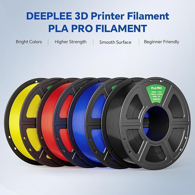 PLA PRO Filament 1.75mm, Stronger Toughness 3D Printer Filament, PLA Filament Dimensional Accuracy +/- 0.02 mm, Neatly Wound, Fits Most FDM 3D Printer, 2 Pack Black