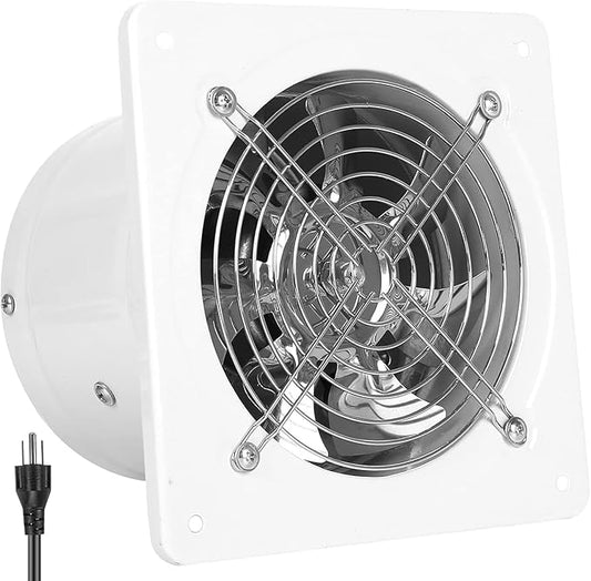 12 Inch Exhaust Fan with Plug, 1558CFM Through-the-Wall Ventilation Fan with Light Weight Pure Copper Motor, for Laundry Room, Toilets, Garage, and Shopping Mall, 110V (12 inch, white)