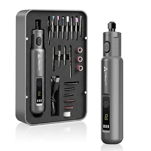Creality Cordkess Rotary Tool, 6-Speed Mini Rotary Tool Kit with 24 Accessories, Multi-Purpose 3.7V Rechargeable Power Rotary Tool for Sanding, Polishing, Drilling, Engraving, DIY Crafts