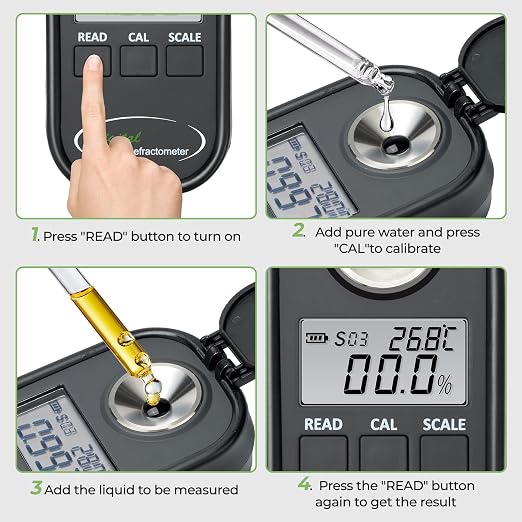 Digital Salinity Refractometer Salinity Meter Salt Meter Range 0-28%, Specific Gravity 1.000-1.217