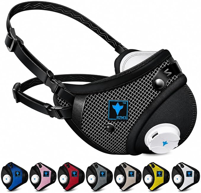 RZ Mask RZM3 - Patented Dust Mask w/ 99.9% Carbon Filtration, Anti Fogging, 360° Seal with 3 Straps, 50% Better Breathability