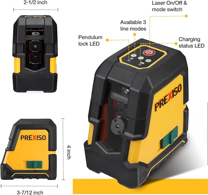 PREXISO 2-in-1 Digital Tape Measure 16Ft & PREXISO Laser Level with Tripod - 100Ft Rechargeable Dual Modules