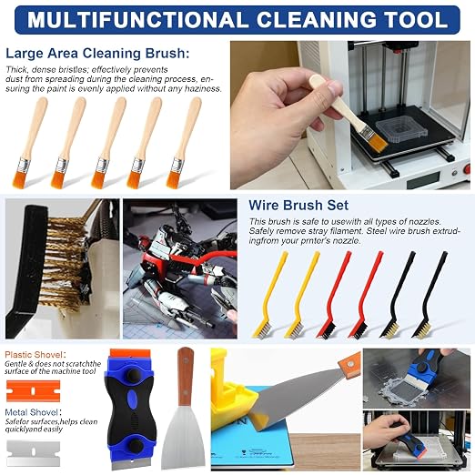 304PCS 3D Printing Accessory Tools with Tool Box for 3D Printer Modeler Basic Tools,Multi-spec Nozzle Cleaning Remove Kit & mini Electric Grinder for Remove/Trim and Finish 3D Print