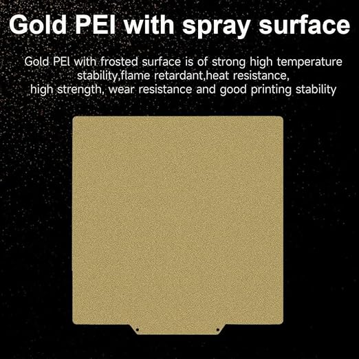 HzdaDeve PEI Sheet 230X230mm Flexible Spring Steel Build Plate Double Sided Textured Bed for Anycubic Kobra 2/Kobra 2 Neo/Kobra 2 Pro/Kobra Neo/Kobra/Kobra/Artillery Genius 3D Printer (Gold)