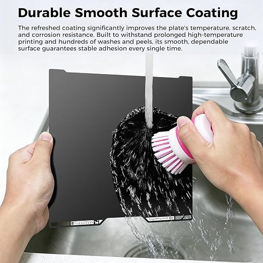 ENOMAKER Bamboo Original H2D H2S Engineering Build Plate, Smooth Print Bed Surface,120°C High Temp Resistant for All Filaments,Dual Sided Mat,Long-Lasting for Bambu Lab 3D Printer Heat Bed 35.5x34.5cm