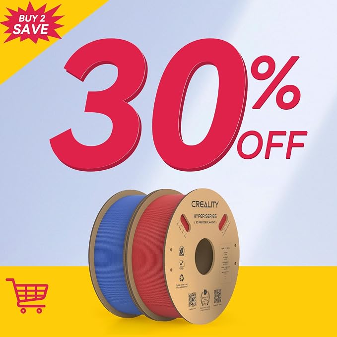 Official Creality Hyper PLA Filament Bundle, Up to 600mm/s High Speed 3D Printer Filament PLA, No-Tangling Stronger Toughness Fit Most 3D Printers