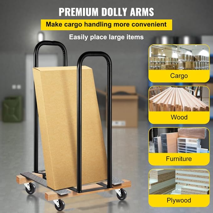 Cart Handle Dolly Converter 12.8 Inch Width x 38 Inch Height Steel Converter Arms 250LBS Capacity Panel Dolly Handling Equippment， Mattress Mover