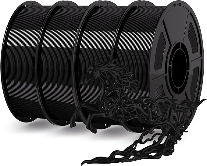 IEMAI PETG Filament 1.75mm Bundle 4KG Black, 3D Printer Filament 30-300mm/s Printing Compatible with Bambu Lab, AMS, AMS Lite, Dimensional Accuracy +/- 0.02mm