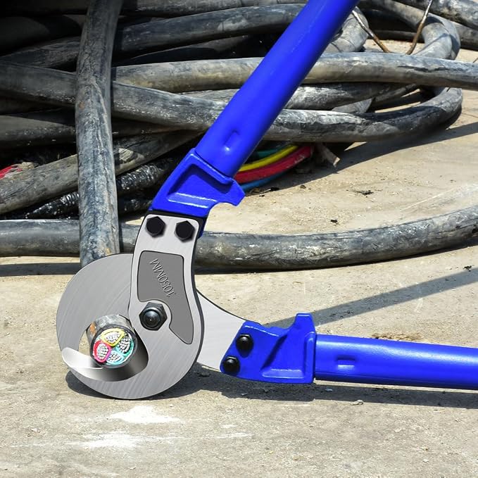 ZrgGea Cable Cutters 32 inch, Industrial-Grade Heavy-Duty Cable Cutter, Forged from T8 Alloy Steel, HRC56, Sharp Cutting. Suitable for Cutting Copper and Aluminum Core Cables, Blue