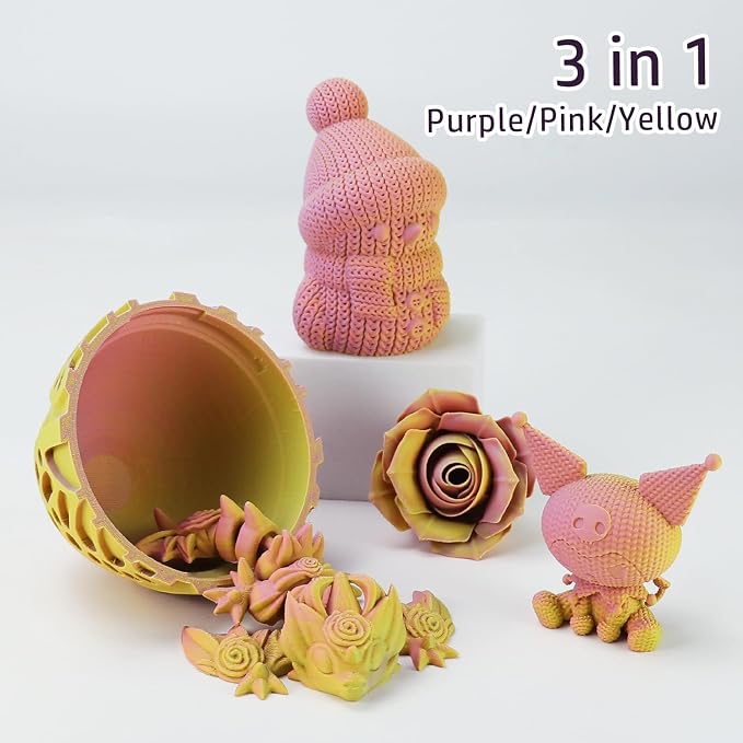 LOVOON Matte Tricolors PLA 3D Printer Filament Multi-Color Changing by Angle Rainbow PLA 3D Printing Filament Fit Most 3D Printers/3D Pens,Matte Purple/Pink/Yellow,1KG(2.2lbs)/Spool