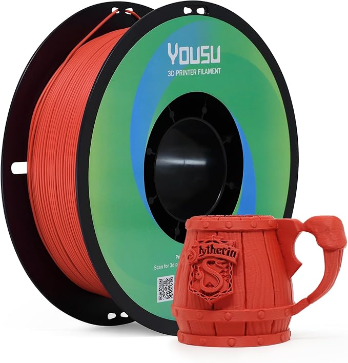 YOUSU Matte PLA Filament Brick 1KG, 1.75mm 3D Printing Filament, A Variety of Colors and Unique Matte Effect, Excellent Print Quality, Easy to Print, Great Layer Bonding, Works with Most FDM Printers