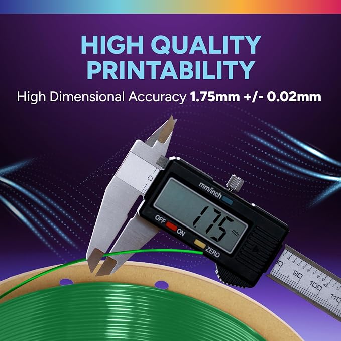 OVERTURE High Speed TPU 95A Flexible 3D Printer Filament 1.75mm | High Elasticity & Durability Filament,1kg Spool(2.2lbs),Fit Most FDM Printer(HS TPU Translucent Green)