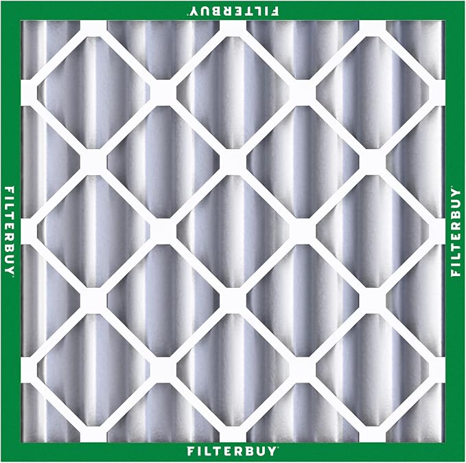 Filterbuy 25x25x4 Air Filter MERV 8 Essential Dust & Allergy Defense (12-Pack), Electrostatic Pleated HVAC AC Furnace Filters Replacement, Made in USA (Actual Size: 24.50 x 24.50 x 3.63)