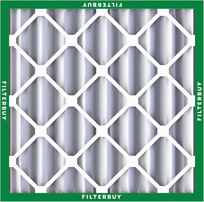 Filterbuy 24x24x4 Air Filter MERV 8 Essential Dust & Allergy Defense (2-Pack), Electrostatic Pleated HVAC AC Furnace Filters Replacement, Made in USA (Actual Size: 23.38 x 23.38 x 3.63)