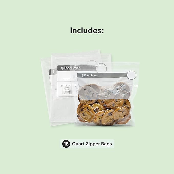 FoodSaver 1-Quart BPA-Free Multilayer Construction Vacuum Zipper Bags (Pack of 4)