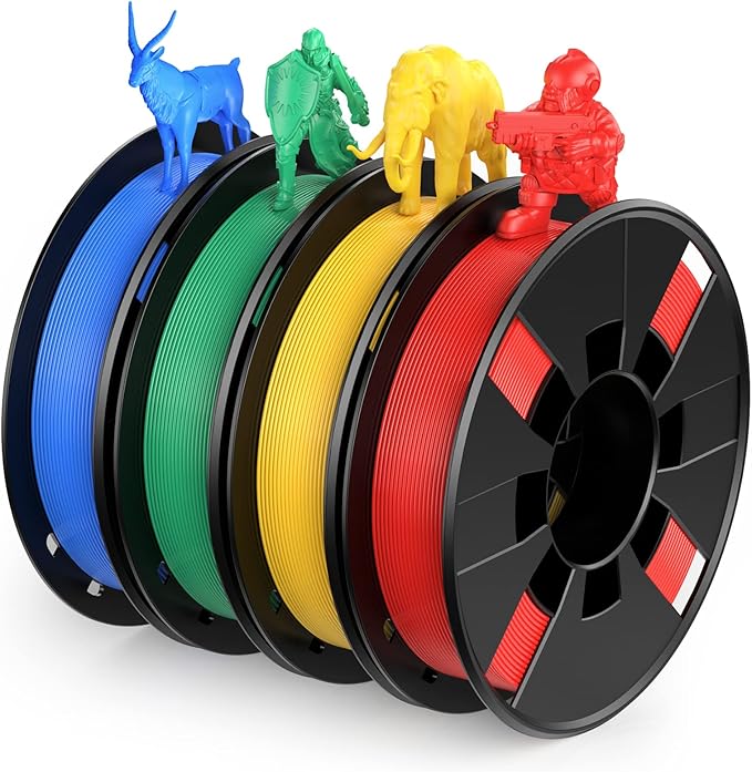 ENTINA 4 Colors PLA 3D Printer Filament Bundle, PLA Filament 1.75 mm for 3D Printers, Dimensional Accuracy +/- 0.02 mm, 200g x 4 Spools Set