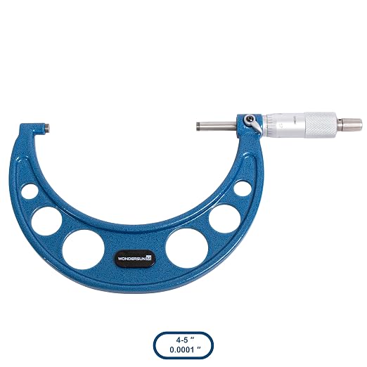 6 Pcs Outside Micrometer Set, Professional Precision Machinist Tool, 0-1"/1-2"/2-3"/3-4"/4-5"/5-6" Measuring Range, 0.0001" Graduation, Professional Accuracy for Metalworking & Engineering