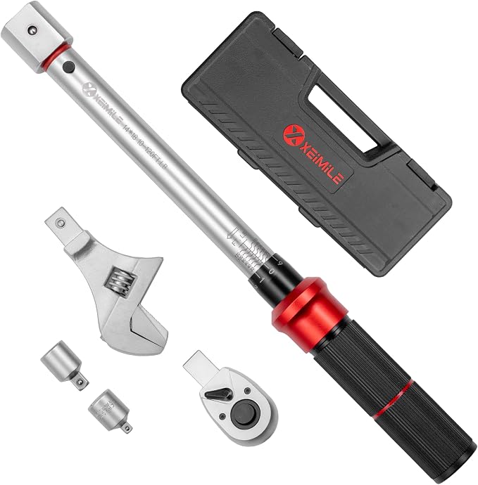 Adjustable Open End Torque Wrench 1/2" Drive-10-120 Ft-Lb for HVAC | 40MM 1/2 Inch Pound Torque Wrench(13.6-162.6Nm), Interchangeable Jaw&Ratchet Head for Car Moto Narrow Pipeline DIY