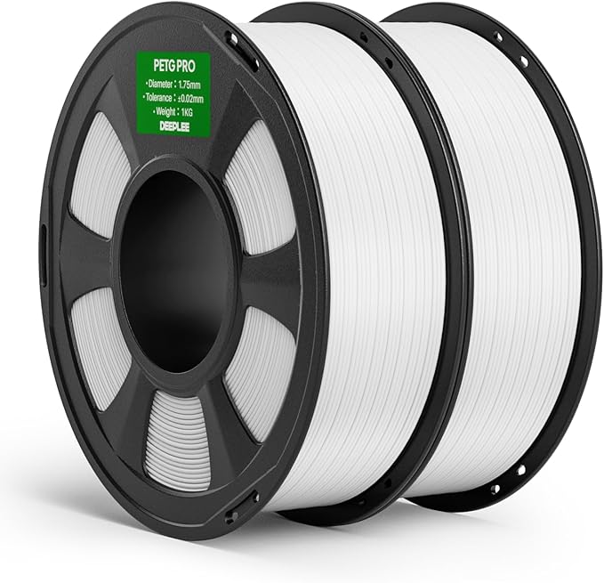 PETG PRO Filament 1.75mm White 2KG, 1.75mm PETG 3D Printer Filaments Enhanced Toughness and Weather Resistance, Fit for Most FDM 3D Printers