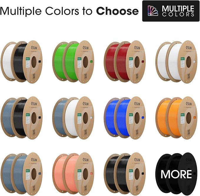 eSUN PLA Basic Filament 1.75mm, 3D Printer Filament High Speed PLA for Fast Printing, 1KG per Spool, 2 Spools High Speed 3D Printing Filament, Green