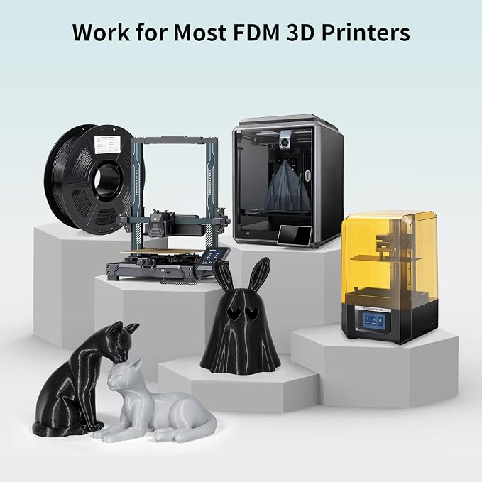 IEMAI PETG Filament 1.75mm Bundle 4KG Black and White, 3D Printer Filament 30-300mm/s Printing Compatible with Bambu Lab, AMS, AMS Lite, Dimensional Accuracy +/- 0.02mm