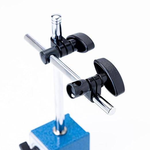 PEC Tools Magnetic Base 176lb/80kg Holding Force with Steel Arms, Heavy-Duty Magnetic Holder for Dial Indicators, Fits 6mm, 3/8" and Dovetail, Precision Measuring Tool Stand