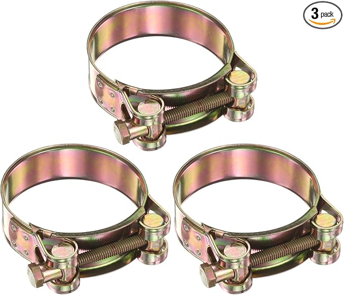 HARFINGTON 3pcs T-Bolt Hose Clamp 131-139mm (5.16-5.47") Galvanized Carbon Steel Adjustable Intake Radiator Pipe Clamps for Automotive Plumbing Industrial Pipes