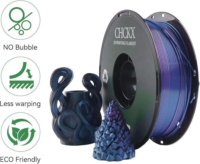 16 Pack PLA Filament Bundle, Silk Tricolor PLA Filament 16 Rolls, 1kg Spool(2.2lbs)，1.75 mm, Dimensional Accuracy +/- 0.02mm, 16 Different Triple Colors