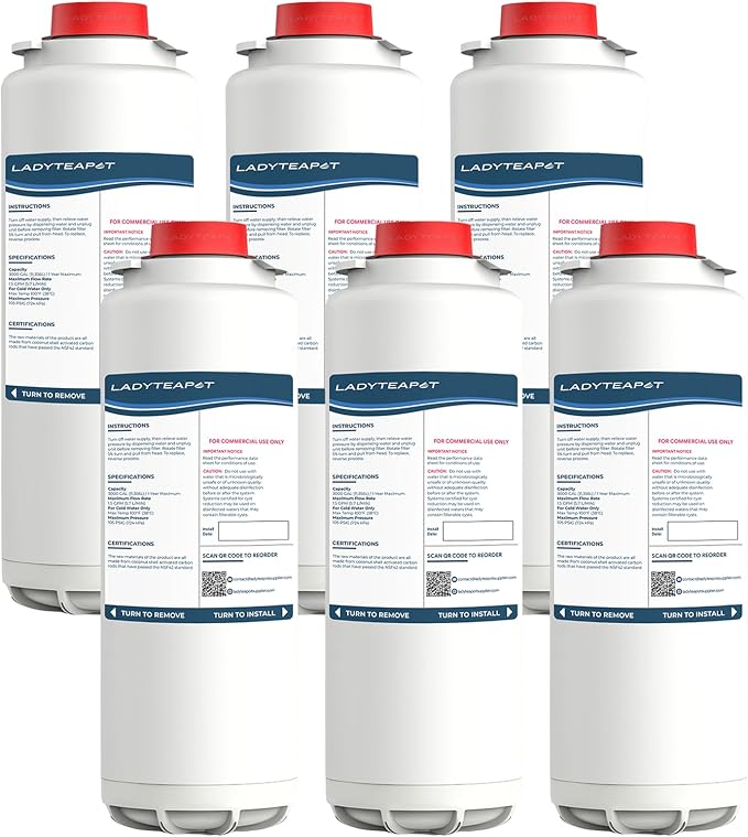 Water Filter Replacement Compatible With Elkay 51300C EWF3000, ezH20 Bottle Filling Stations (No Chip - 6 Pack)