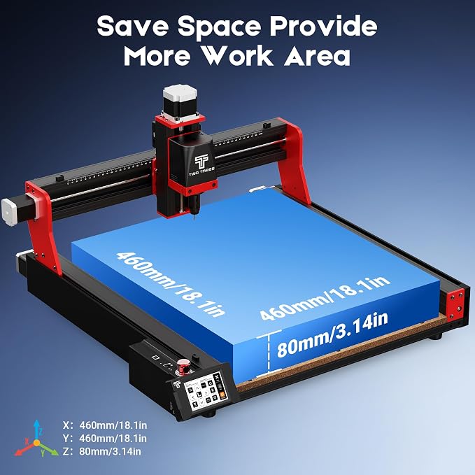 Twotrees TTC450 Pro All-Metal CNC Router Machine with NEMA 57 Stepper Motor 3.5" Touch Screen,Upgraded 3 Axis Engraver Machine, Engraving Milling Machine for Wood Acrylic Aluminum Carving Cutting