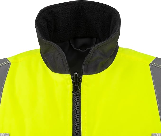 Radians SJV41B Unisex Class 2 High Visibility Reversible Insulated Safety Vest with Color Blocking, Green/Black, Size XL