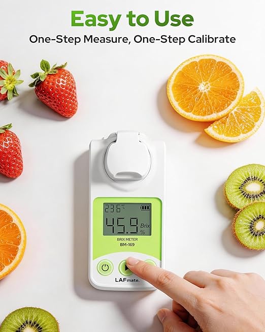 Digital Brix Refractometer 0-95% LAFMATE Brix Mater for Honey Maple Syrup, Sugar Refractometer with ATC for Winemaking Homebrewing