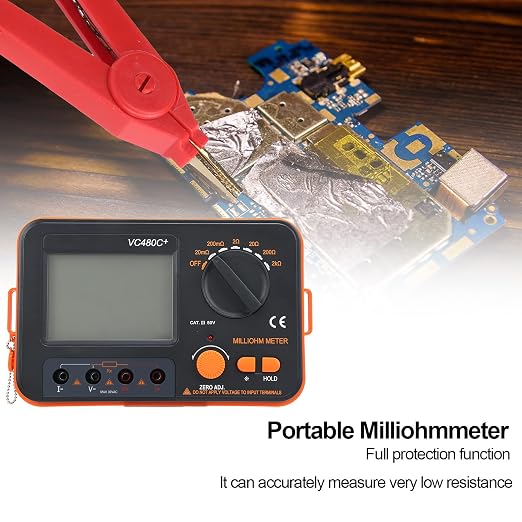 6‑Gear Digital Milliohmmeter, 4‑Wire Measurement DC Low Tester