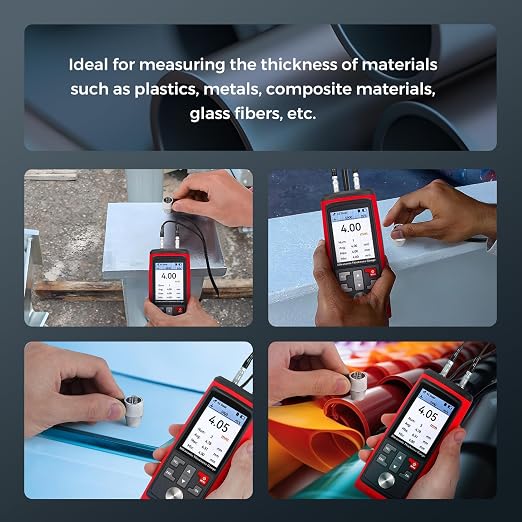 Bonvoisin Ultrasonic Thickness Gauge, Range 0.039 to 11.811 in, Ultrasonic Thickness Measuring Instruments for Steel, Copper, Metals, Plastic, Glass, PVC