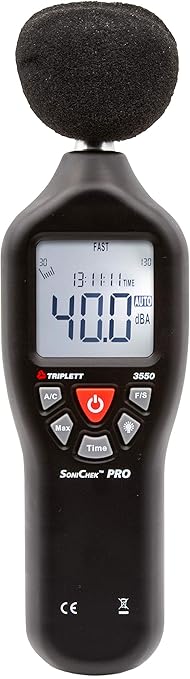 Triplett 3550 SoniChek PRO Professional Decibel Sound Level Meter with Certificate of Calibration to NIST