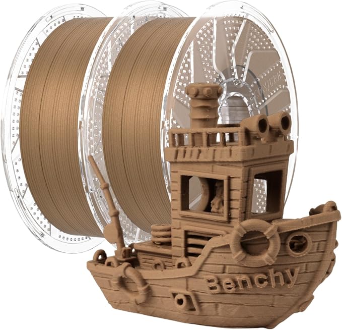Chitu Systems Conjure Wood PLA Filament Teak, Using Reusable Spool Compatible with Bambu Lab Refill Filament, Dimensional Accuracy 1.75mm+/-0.02mm, 3D Printing Filament Bundle, 2KG Spool (4.4lbs)