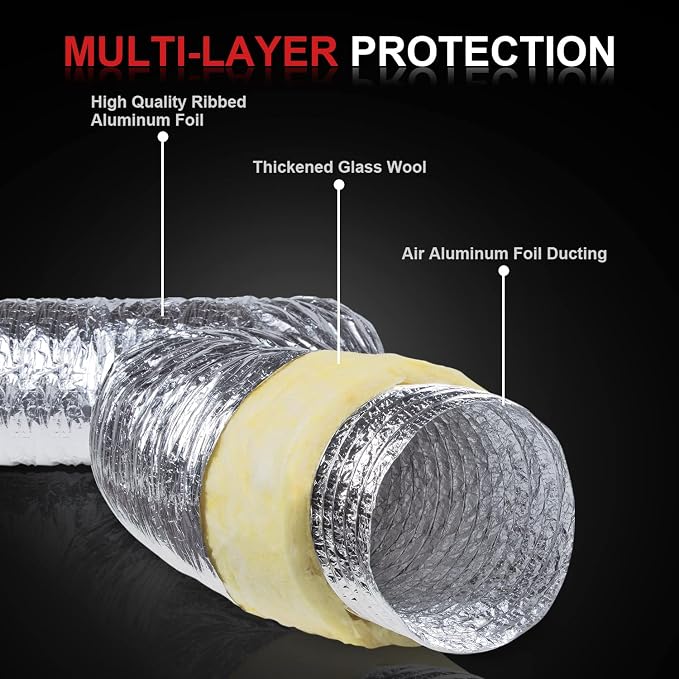 5 Inch Insulated Flexible Duct - 25 Feet, R4.2, For Heating & Air Conditioning HVAC Systems