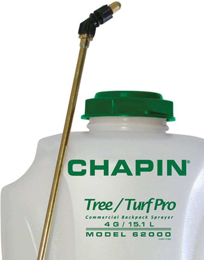 Chapin International Chapin 62000 Tree/Turf Pro Commercial Backpack Sprayer with Control Flow Valve Technology for Fertilizer, Herbicides and Pesticides, 4 gal, Translucent White