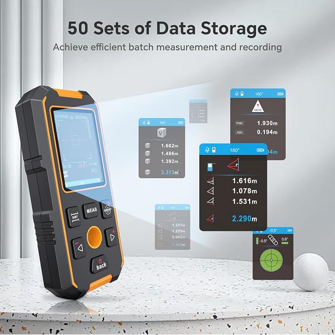 Stud Finder - 4 in 1 Stud Finder Wall Scanner with Laser Measure, Rechargeable Stud Detector Smart Sensor & Audio Alarm, HD LCD Display, Accurate Wall Detector for Metal Wood AC Live Wire