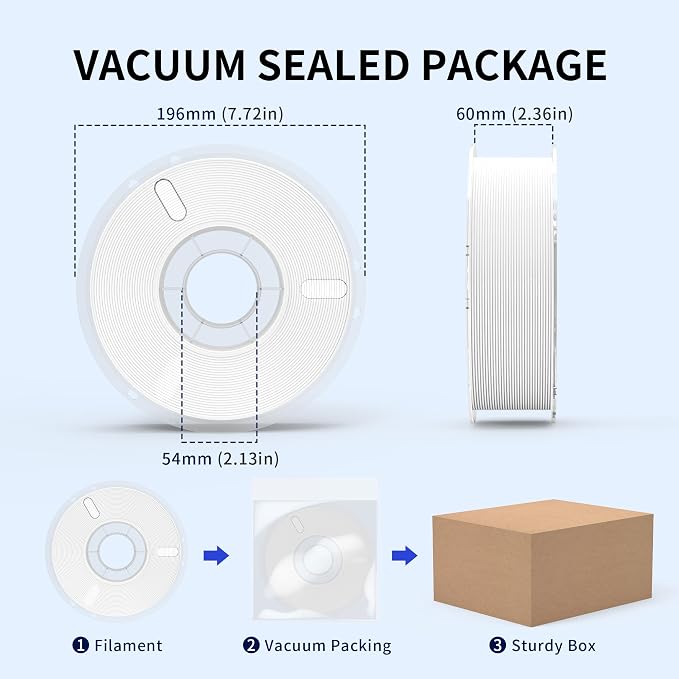 RAMBERY White PLA Plus 3D Printer Filament, 4KG PLA Filament Bundle | 1.75mm Toughness Upgraded, Neatly Wound, Fit Most FDM Printers