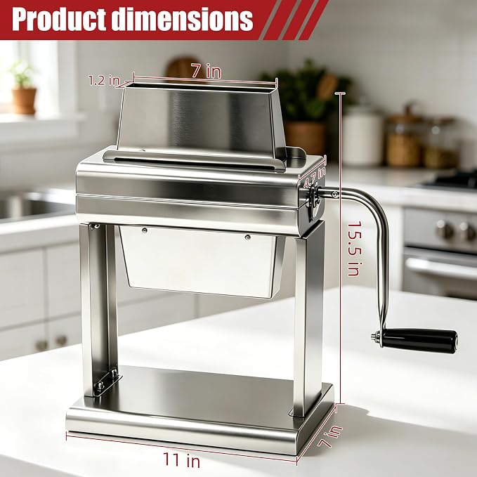 Commercial Meat Tenderizer Machine with Handle, 40-Blade Heavy Duty Stainless Steel Manual Meat Tenderizer for Steak, Chicken, Pork, Lamb，Ideal for Restaurant, Butcher Shop & Home Use