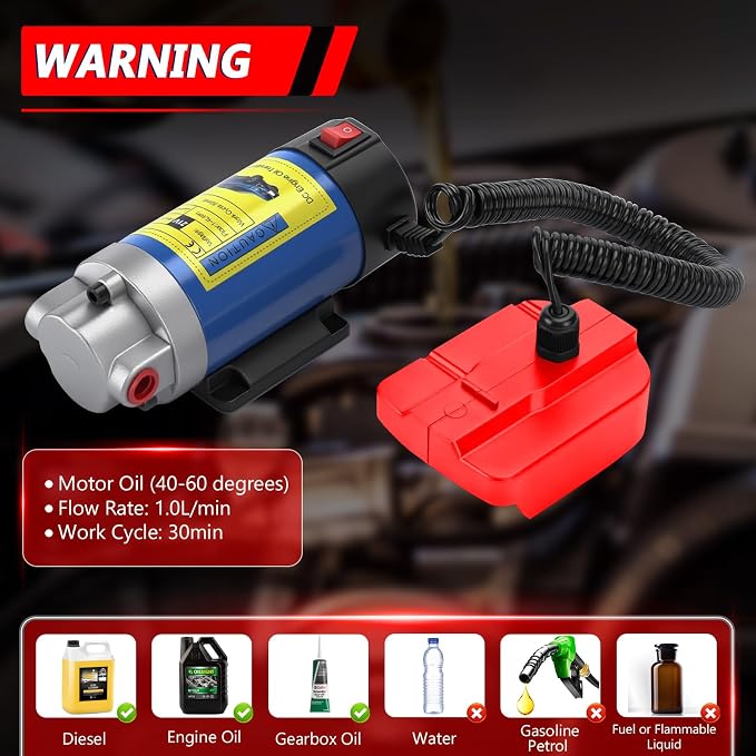 Oil Pump Compatible with Milwaukee 18V Battery(No Battery), 100W Oil Extractor Pump Oil Removal Pump for Oil Change, Electric Transfer Oil Pump with 2 Pipes for Cars Motorcycles RVs Boats
